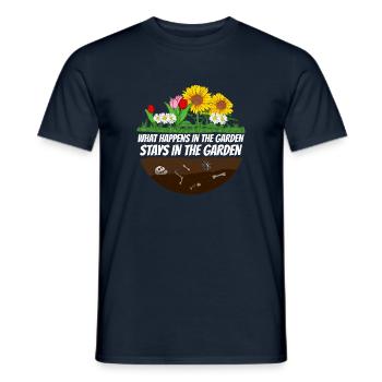 Gardener saying what happens in the garden - Men's T-Shirt - navy - Front - AI Model Male 178 light (178cm)