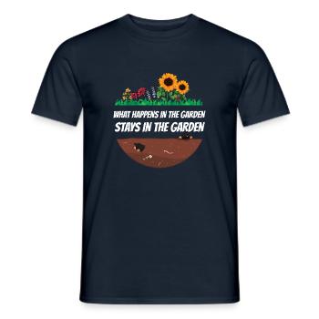 Gardener saying what happens in the garden - Men's T-Shirt - navy - Front - AI Model Male 178 light (178cm)