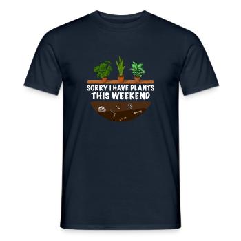 Lustiger Gärtner Spruch Sorry i have Plants - Männer T-Shirt - Navy - Vorne - AI Model Male 178 light (178cm)