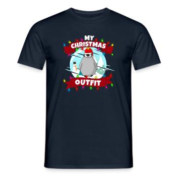 Mein Weihnachten Outfit Baby Pinguin - Männer T-Shirt - Navy - Vorne - AI Model Male 178 light (178cm)