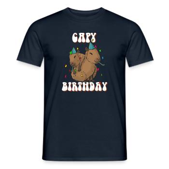 Capy birthday Capybara - Men's T-Shirt - navy - Front - AI Model Male 178 light (178cm)