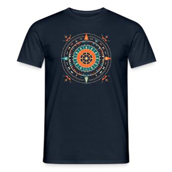 Symbole Unique du Mandala Vastu Yantra Sacré - T-shirt homme - marine - Devant - AI Model Male 178 light (178cm)