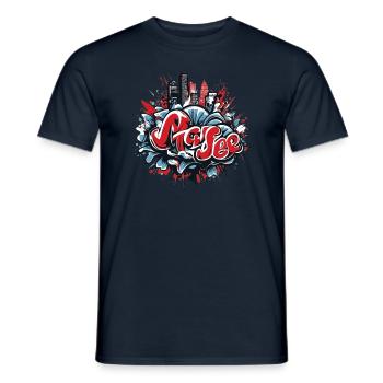 Cool Urban Graffiti Tag en aérosol Can Symphony - T-shirt homme - marine - Devant - AI Model Male 178 light (178cm)
