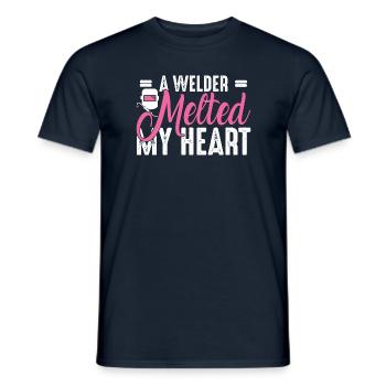 Welder outfit for welders - Men's T-Shirt - navy - Front - AI Model Male 178 light (178cm)