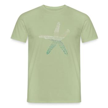 étoile de mer - T-shirt homme - vert sauge - Devant - AI Model Male 178 light (178cm)