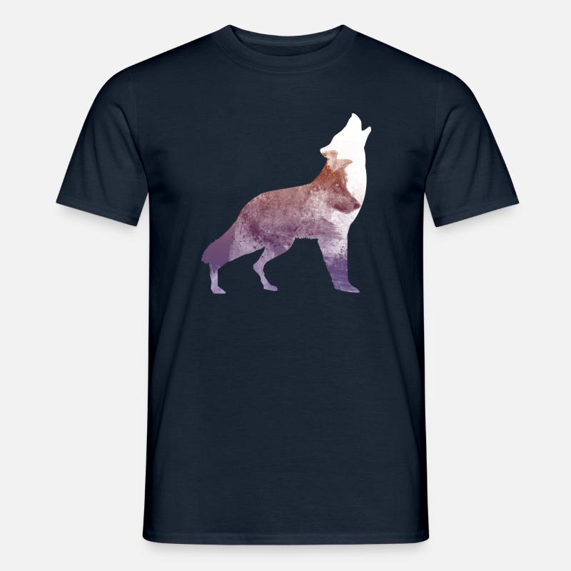 Wolf - Männer T-Shirt - Navy