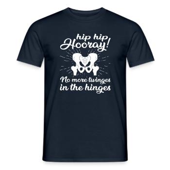 Drôle de hanche Hip Hourra Se rétablir Remplacement de la hanche - T-shirt homme - marine - Devant - AI Model Male 178 light (178cm)
