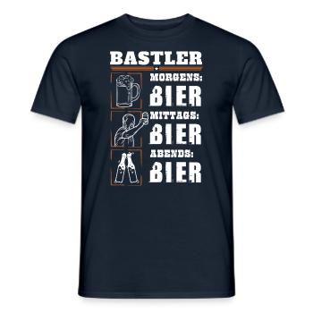 Mein Tagesablauf als Bastler - Männer T-Shirt - Navy - Vorne - AI Model Male 178 light (178cm)
