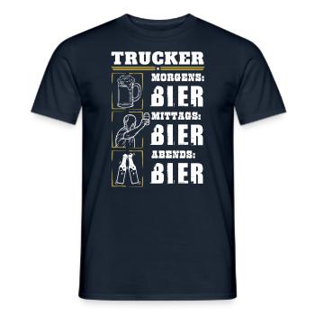 My daily routine as a trucker - Men's T-Shirt - navy - Front - AI Model Male 178 light (178cm)