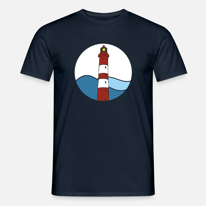 Leuchtturm Amrum Liebe - Männer T-Shirt - Navy