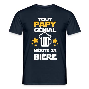 tout papy génial - T-shirt homme - marine - Devant - AI Model Male 178 light (178cm)