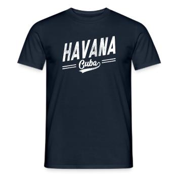HAVANA CUBA OLD SCHOOL - Men's T-Shirt - navy - Front - AI Model Male 178 light (178cm)