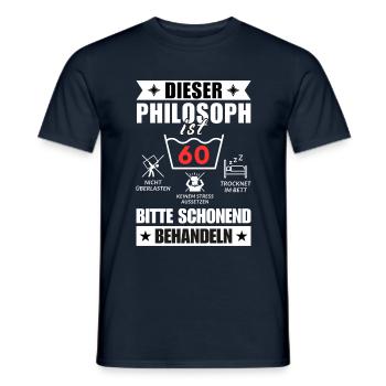 Dieser Philosoph ist 60. Schonend behandeln - Männer T-Shirt - Navy - Vorne - AI Model Male 178 light (178cm)