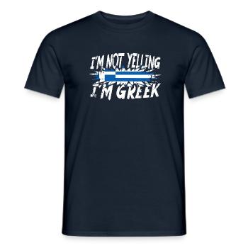 I´m not yelling I´m Greek - Männer T-Shirt - Navy - Vorne - AI Model Male 178 light (178cm)