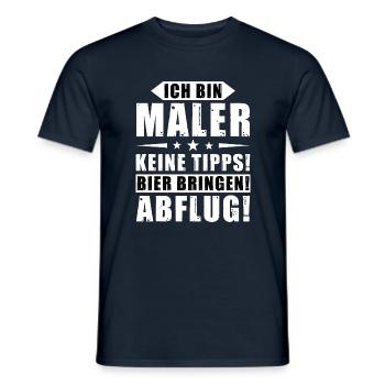Ich bin Maler - Keine Tipps! Bier bringen! - Männer T-Shirt - Navy - Vorne - AI Model Male 178 light (178cm)