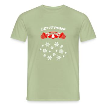 Laissez-le pomper Noël - T-shirt homme - vert sauge - Devant - AI Model Male 178 light (178cm)