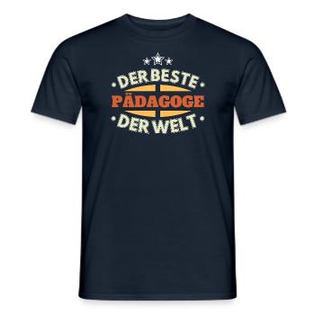 Der Beste Pädagoge der Welt - Männer T-Shirt - Navy - Vorne - AI Model Male 178 light (178cm)