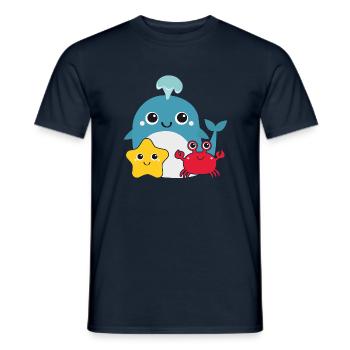 Petite baleine - T-shirt homme - marine - Devant - AI Model Male 178 light (178cm)