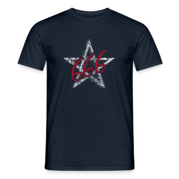 Pentagram 666 - Men's T-Shirt - navy - Front - AI Model Male 178 light (178cm)