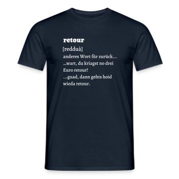 Retour Erklärung - bayrisch - Männer T-Shirt - Navy - Vorne - AI Model Male 178 light (178cm)