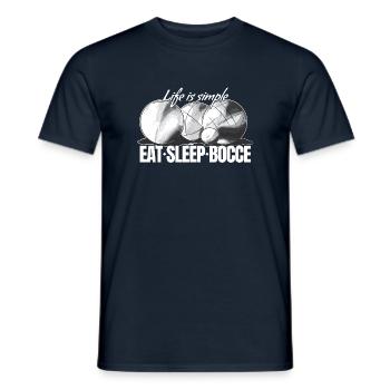 Eat Sleep Bocce Ball Set avec Jack Bocci Game - T-shirt homme - marine - Devant - AI Model Male 178 light (178cm)