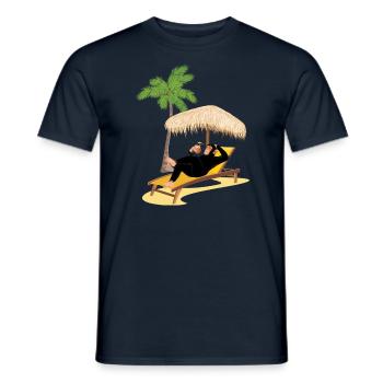 Monkey at the beach - Men's T-Shirt - navy - Front - AI Model Male 178 light (178cm)