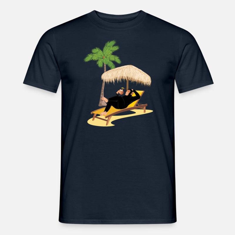 Monkey at the beach - Men’s T-shirt - navy