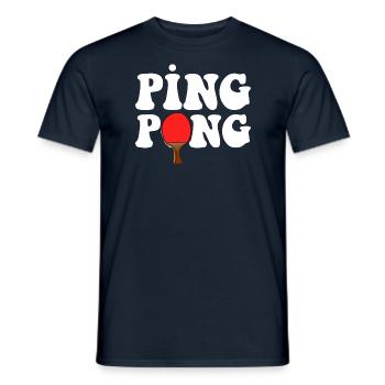 Ping Pong outfit with table tennis bat - Men's T-Shirt - navy - Front - AI Model Male 178 light (178cm)