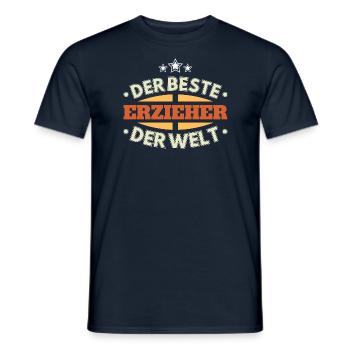 Der Beste Erzieher der Welt - Männer T-Shirt - Navy - Vorne - AI Model Male 178 light (178cm)