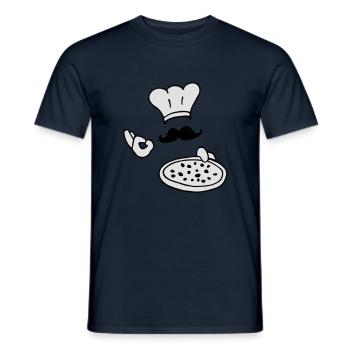 pizza chef - T-shirt homme - marine - Devant - AI Model Male 178 light (178cm)