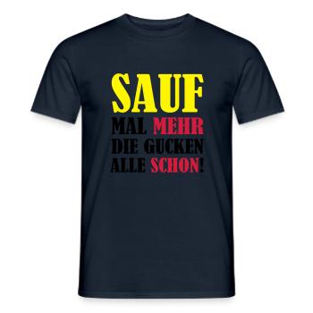sauf_mal_mehr_02 - Männer T-Shirt - Navy - Vorne - AI Model Male 178 light (178cm)