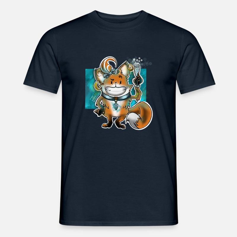 Prost Mahlzeit mit Fuchs - Männer T-Shirt - Navy