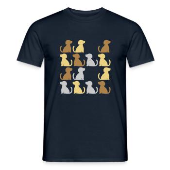 Muster brave sitzende Hunde - Männer T-Shirt - Navy - Vorne - AI Model Male 178 light (178cm)