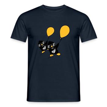 2 pingouins ballon volant - T-shirt homme - marine - Devant - AI Model Male 178 light (178cm)