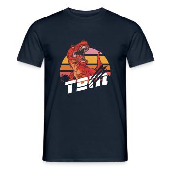 TOM - Schöner Jungen Name mit T-REX Dino - Männer T-Shirt - Navy - Vorne - AI Model Male 178 light (178cm)