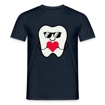 Zahn Smile Sunglasses - Men's T-Shirt - navy - Front - AI Model Male 178 light (178cm)