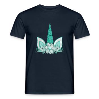 Einhorn süße Regenbogen lustige Einhörner magische Fantasie - Männer T-Shirt - Navy - Vorne - AI Model Male 178 light (178cm)