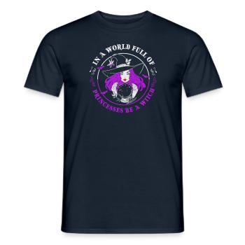 Dans un monde plein de princesses, sois sorcière - T-shirt homme - marine - Devant - AI Model Male 178 light (178cm)