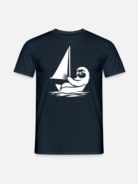 Minimalistische Segeljolle Faultier Sommer - Männer T-Shirt - Navy