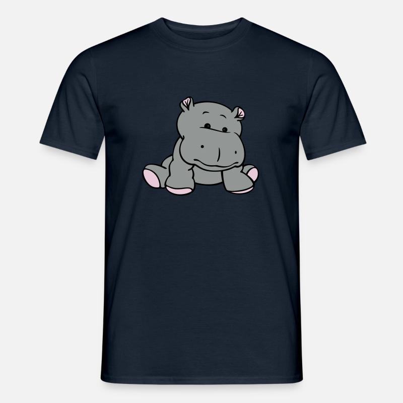 Hippo- / Nilpferd- / Flusspferd-Baby (3C) - Männer T-Shirt - Navy