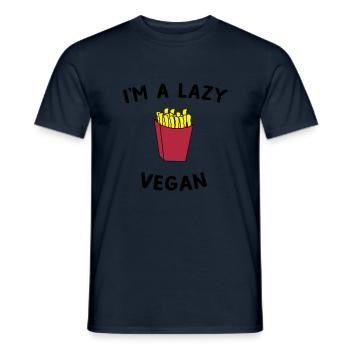 I'm A Lazy Vegan - Men's T-Shirt - navy - Front - AI Model Male 178 light (178cm)