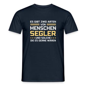 Es gibt zwei Arten von Menschen - Segler - Männer T-Shirt - Navy - Vorne - AI Model Male 178 light (178cm)