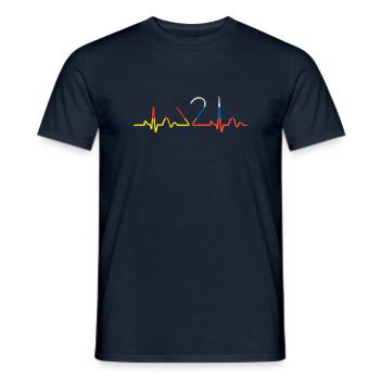 Herzschlag Deutsch Russe Herz Russisch Outfit für - Männer T-Shirt - Navy - Vorne - AI Model Male 178 light (178cm)