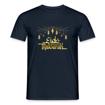 Aïd Moubarak / Ramadan / Islam / Inscription - T-shirt homme - marine - Devant - AI Model Male 178 light (178cm)