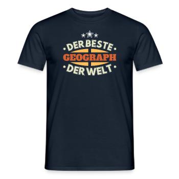 Der Beste Geograph der Welt - Männer T-Shirt - Navy - Vorne - AI Model Male 178 light (178cm)