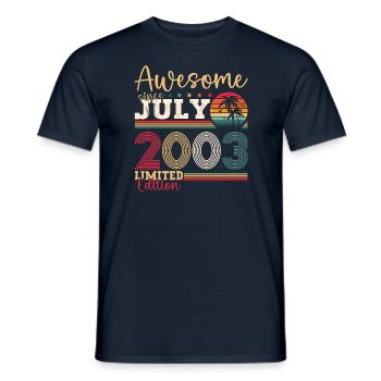 Awesome since July 2003 19th Birthday Men's Fun - Men's T-Shirt - navy - Front - AI Model Male 178 light (178cm)