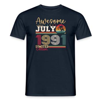 Awesome since July 1991 31st Birthday Men's Fun - Men's T-Shirt - navy - Front - AI Model Male 178 light (178cm)