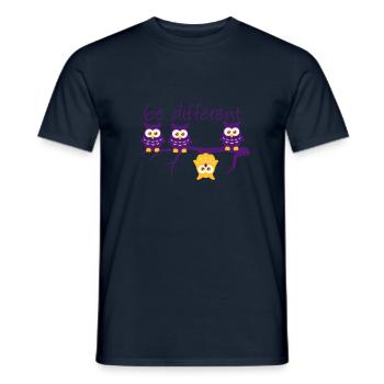 Adebayo être différents 4 chouettes diffèrent - T-shirt homme - marine - Devant - AI Model Male 178 light (178cm)