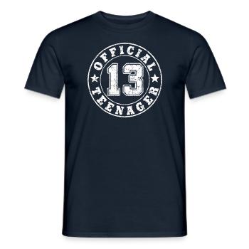 13th birthday - Official teenager - Men's T-Shirt - navy - Front - AI Model Male 178 light (178cm)