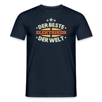 Der Beste Elektriker der Welt - Männer T-Shirt - Navy - Vorne - AI Model Male 178 light (178cm)
